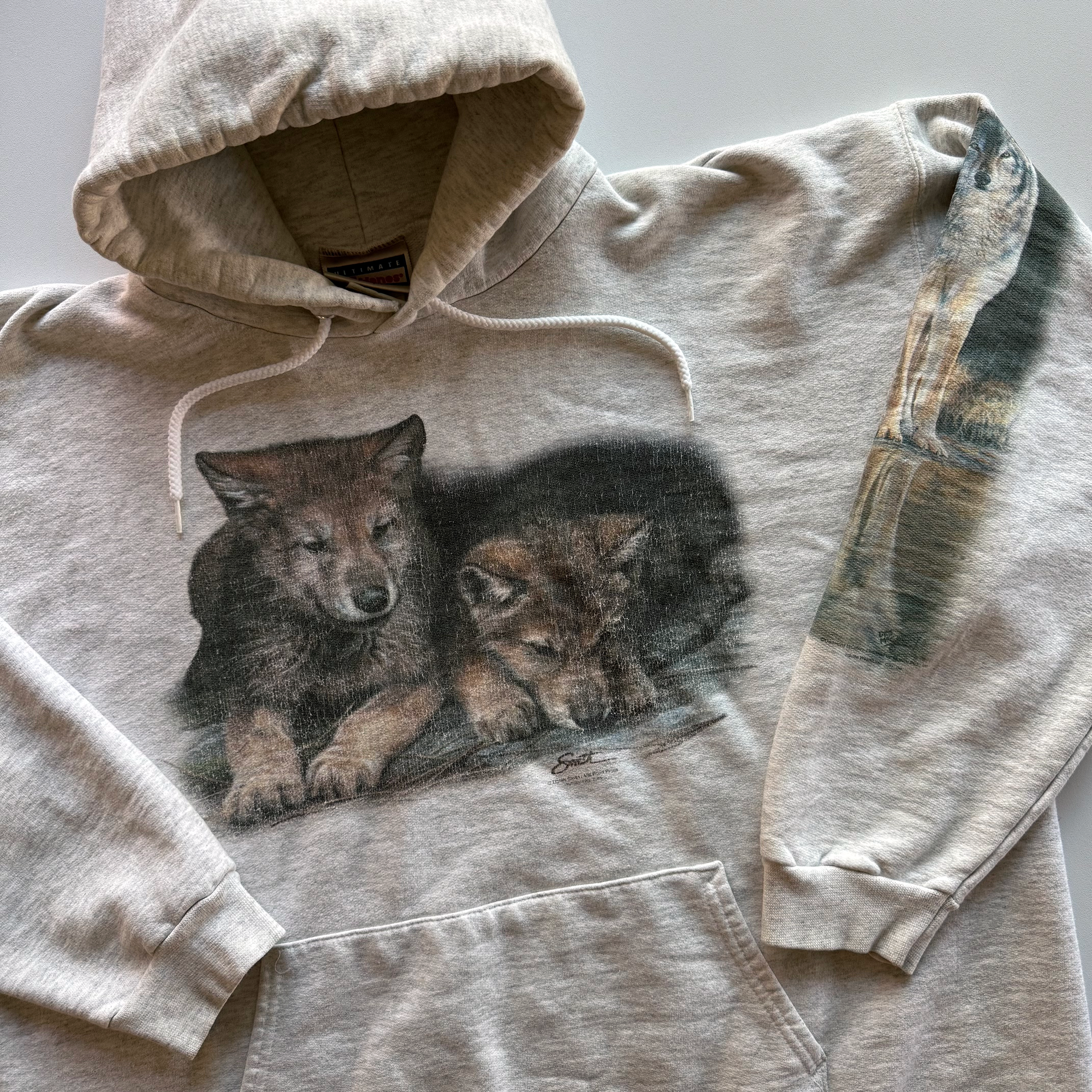 Vintage 1990s Impulse Wear Wolf Hoodie