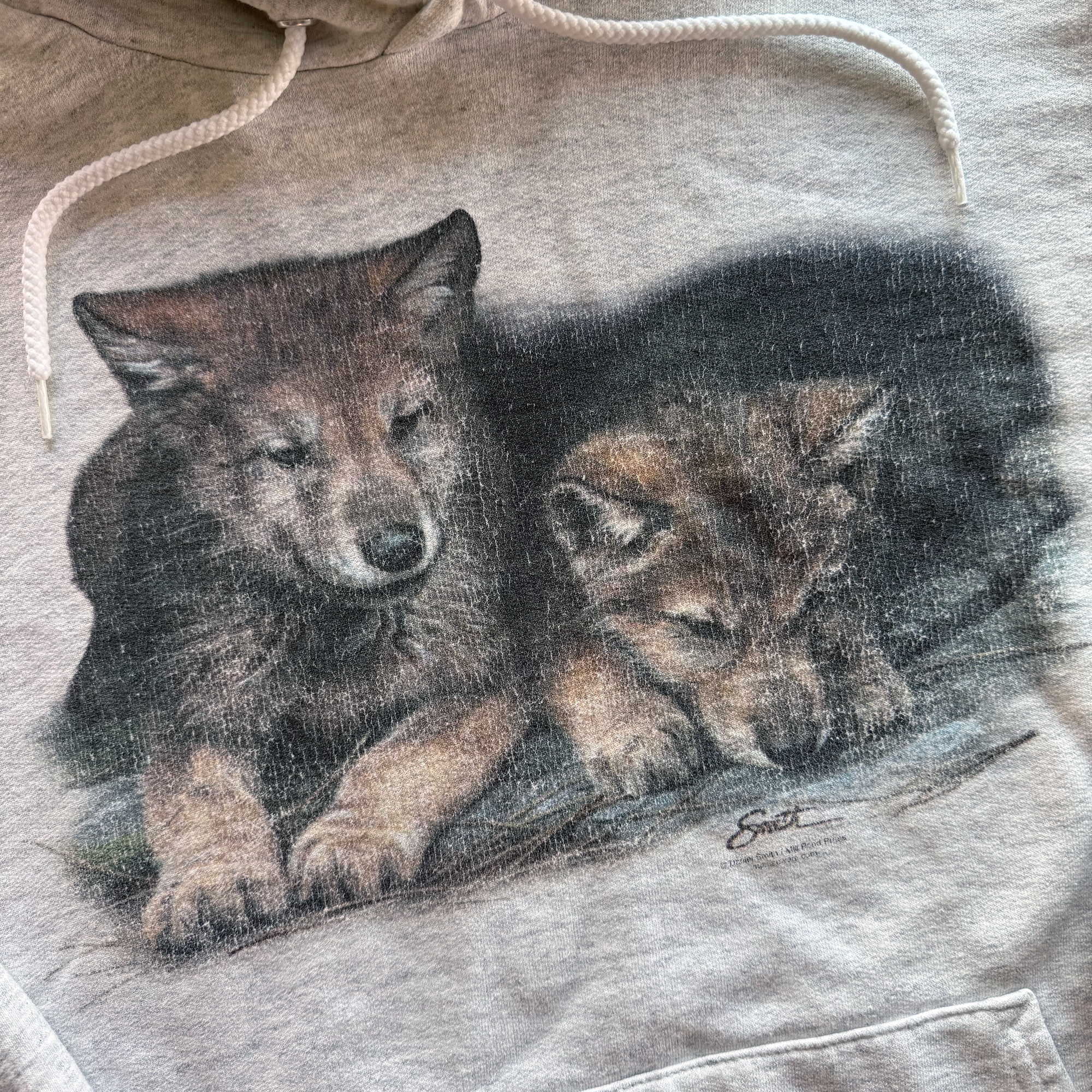 Vintage 1990s Impulse Wear Wolf Hoodie