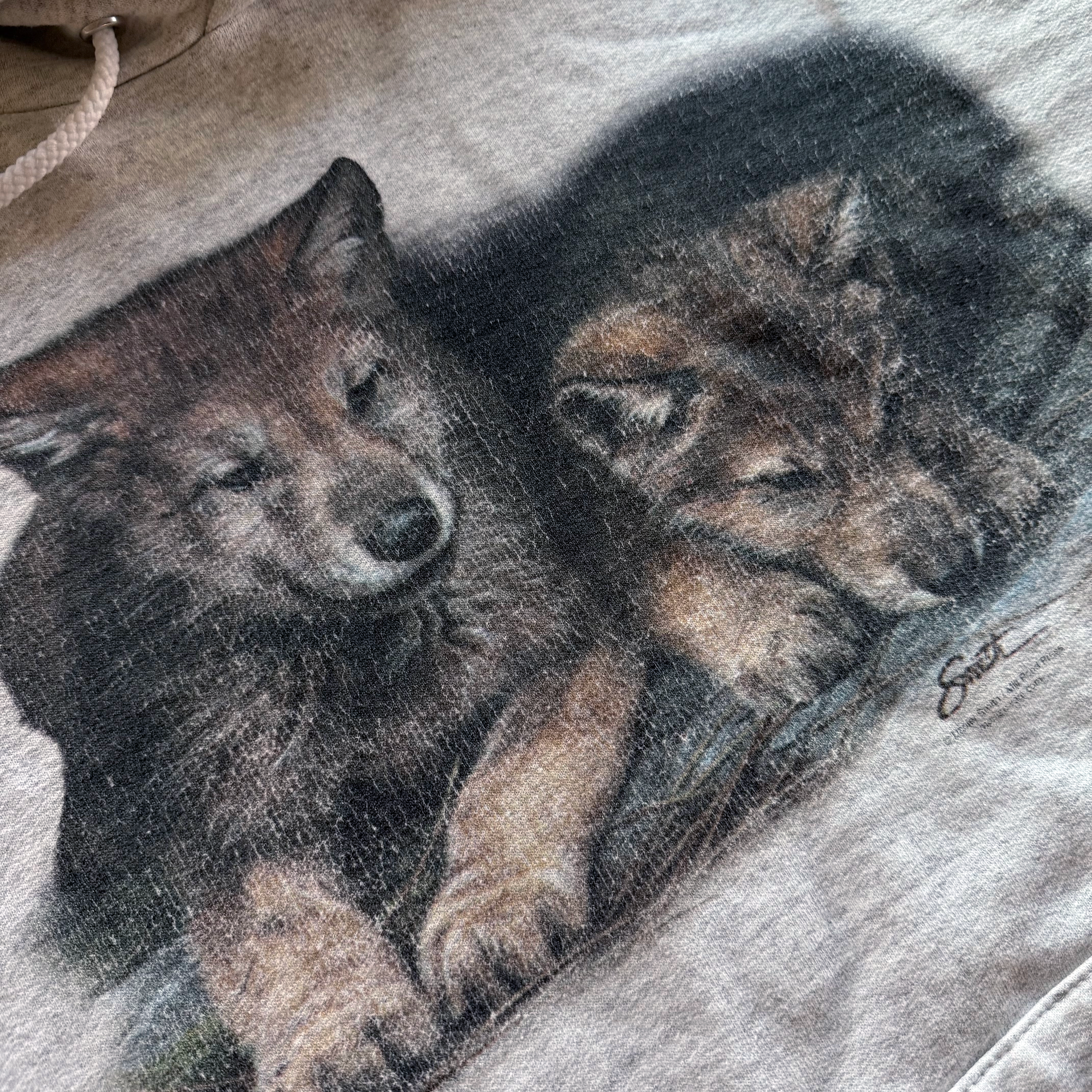 Vintage 1990s Impulse Wear Wolf Hoodie