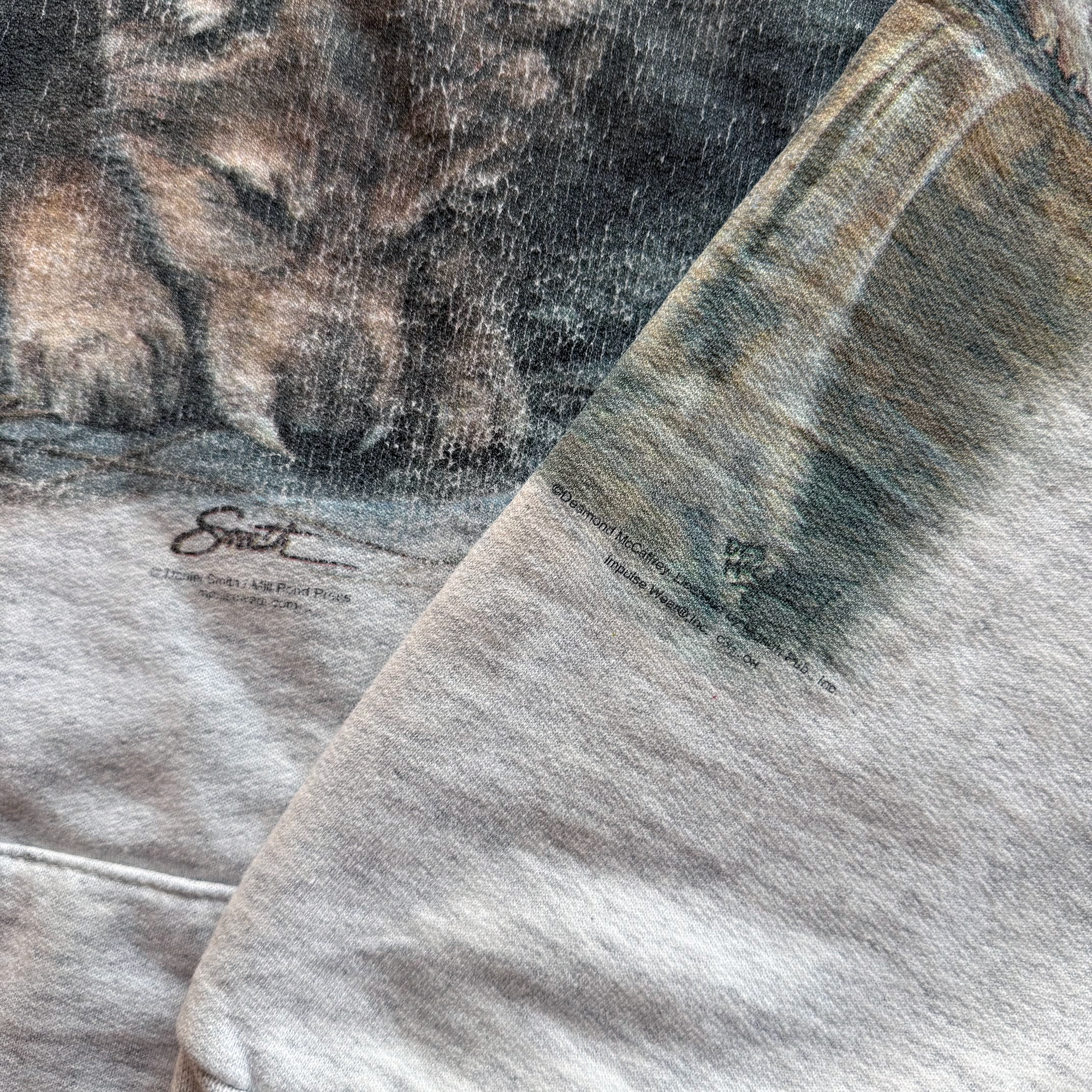 Vintage 1990s Impulse Wear Wolf Hoodie