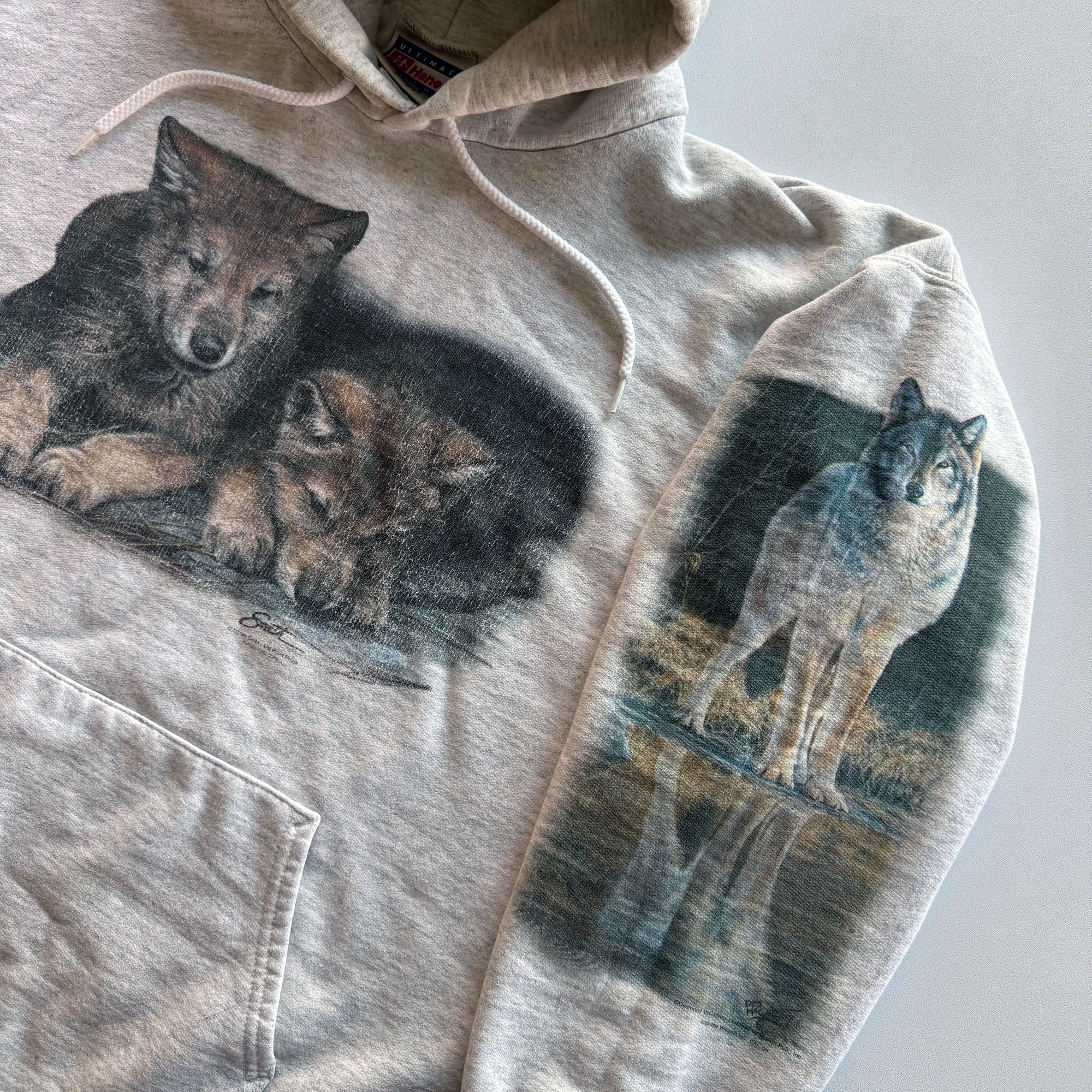Vintage 1990s Impulse Wear Wolf Hoodie