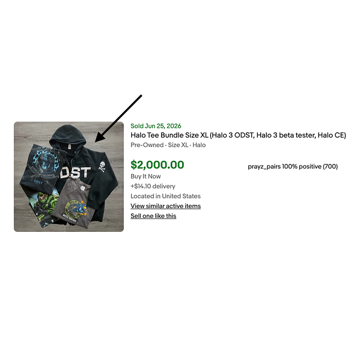 Vintage 2009 Halo 3 ODST Zip Up Hooded Sweatshirt