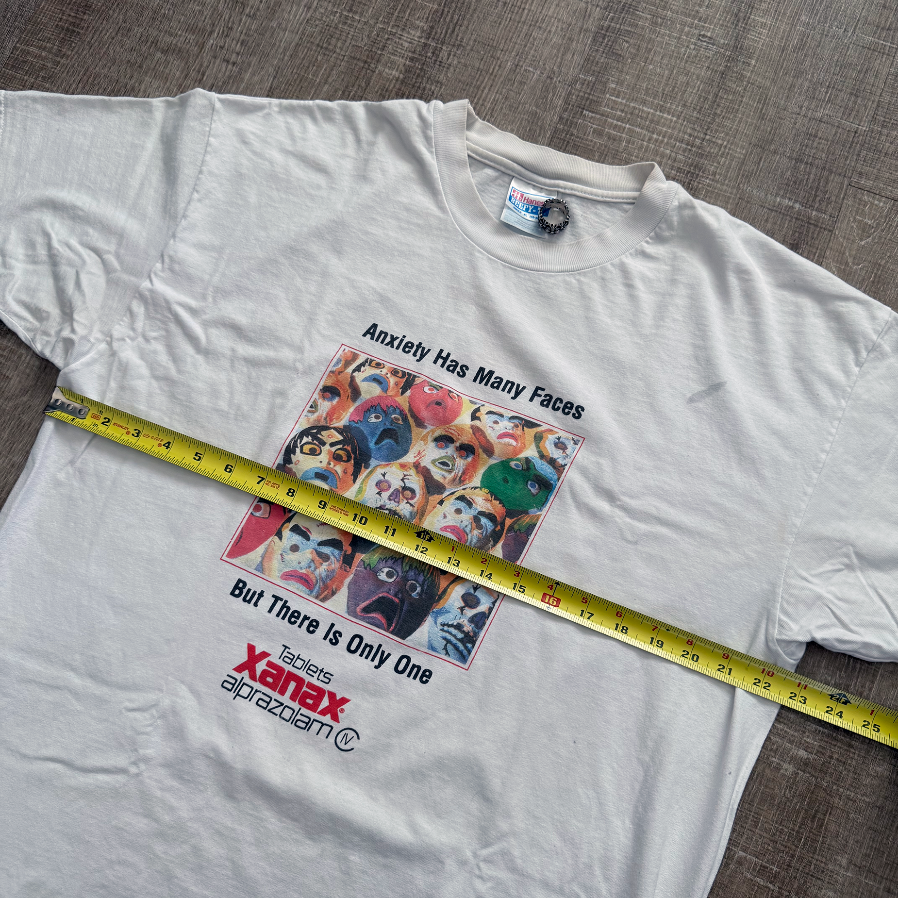 Vintage 1995 Xanax Alprazolam "Anxiety Has Many Faces" Tee