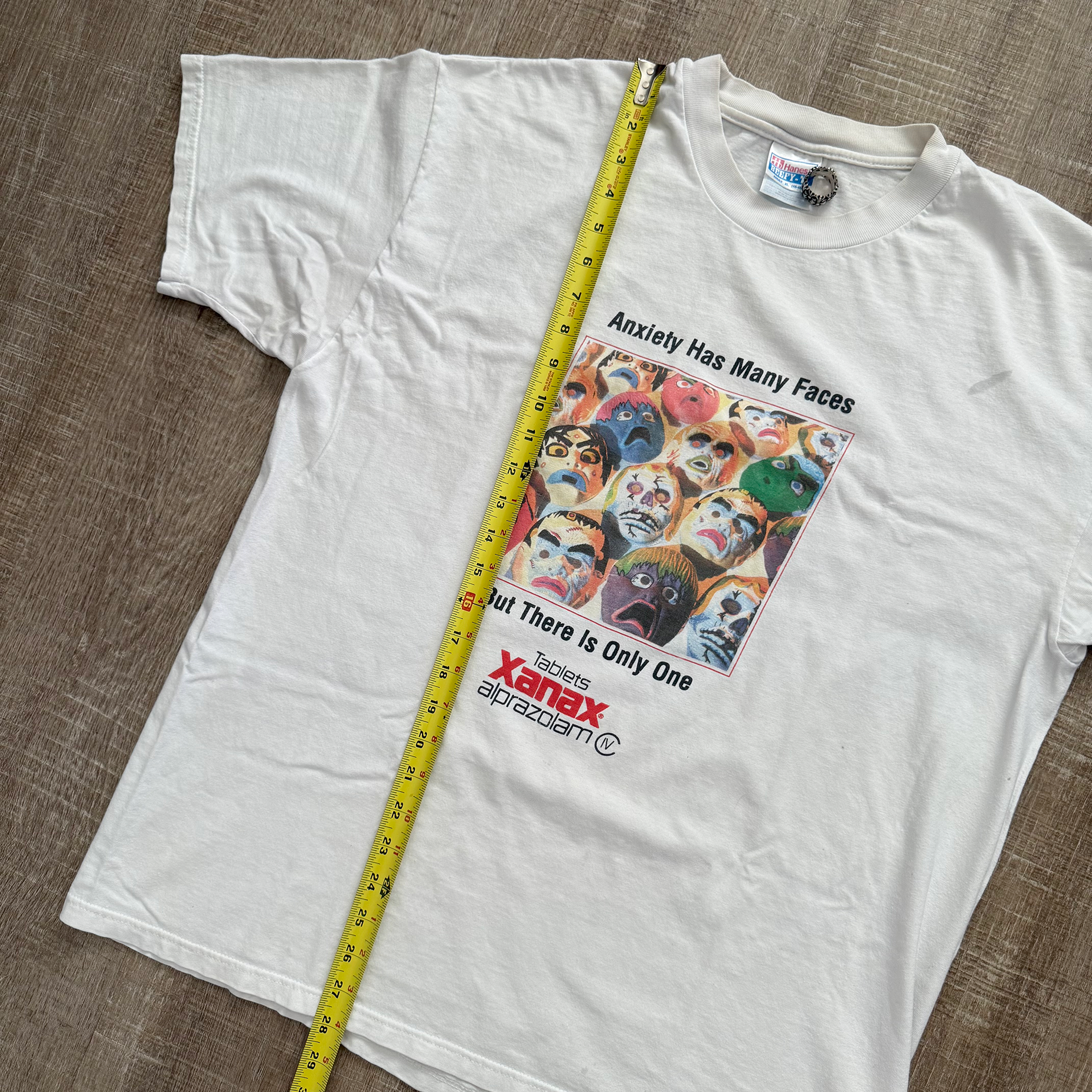 Vintage 1995 Xanax Alprazolam "Anxiety Has Many Faces" Tee