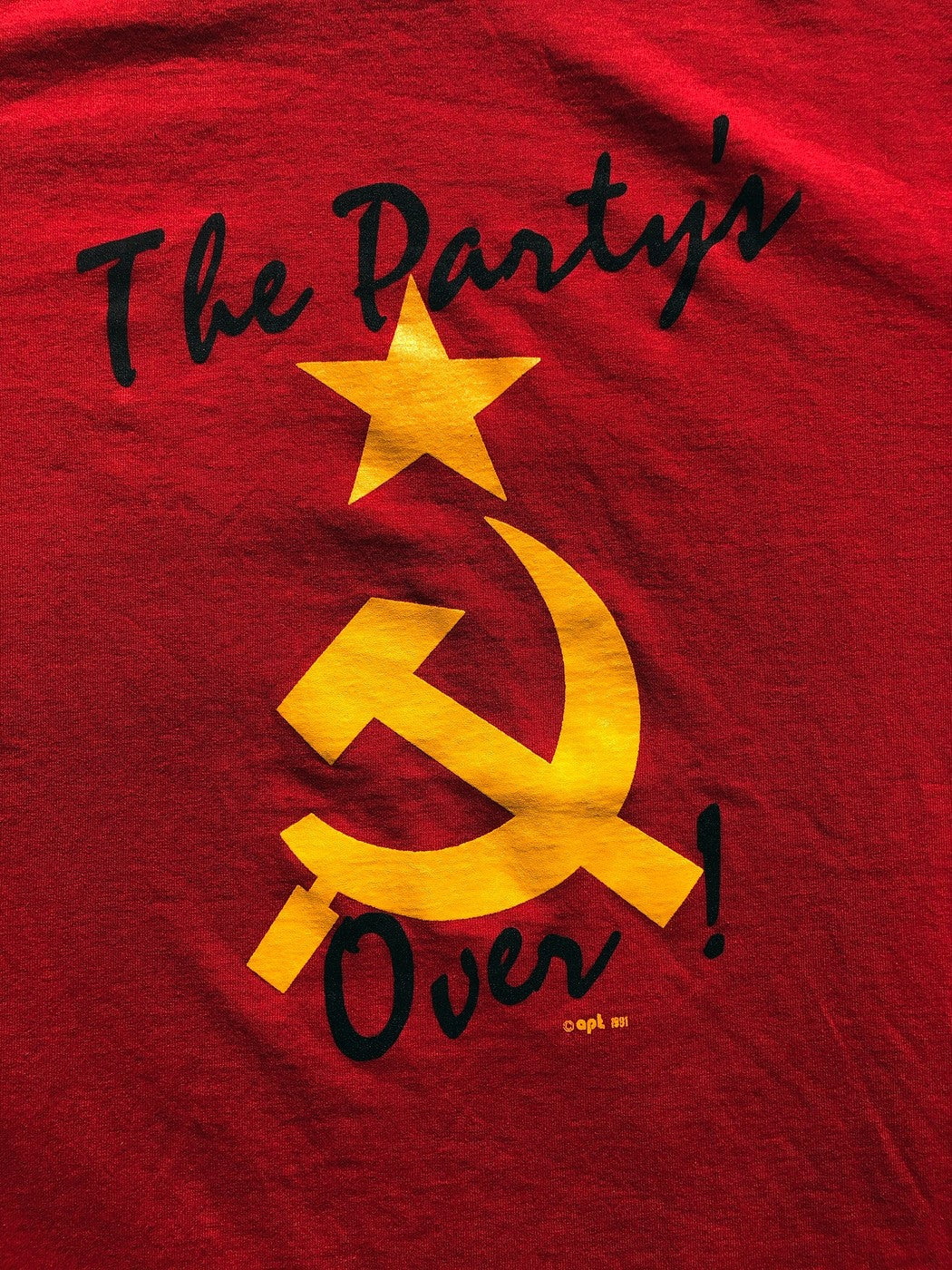 Vintage 1991 Soviet Union USSR The Party's Over Tee