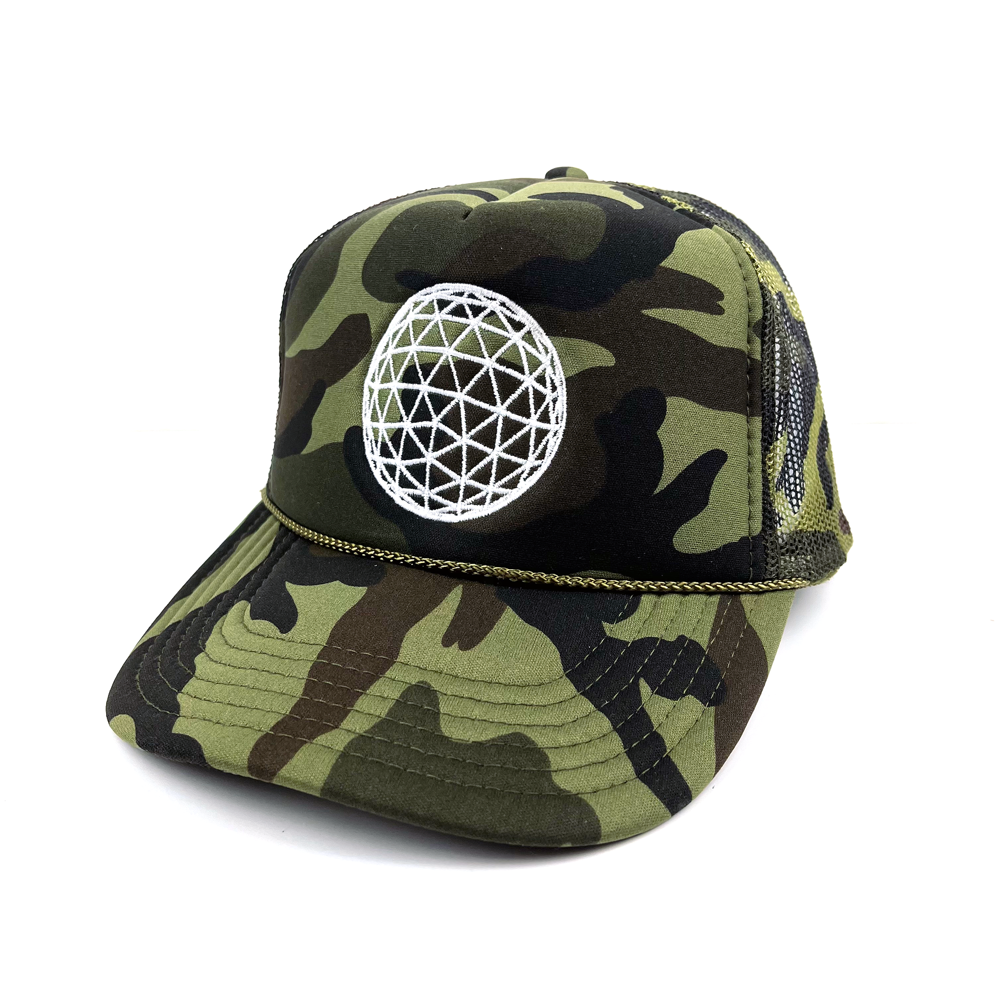 Vanguard Classic Logo Embroidered Trucker Hat (Dark Camo)