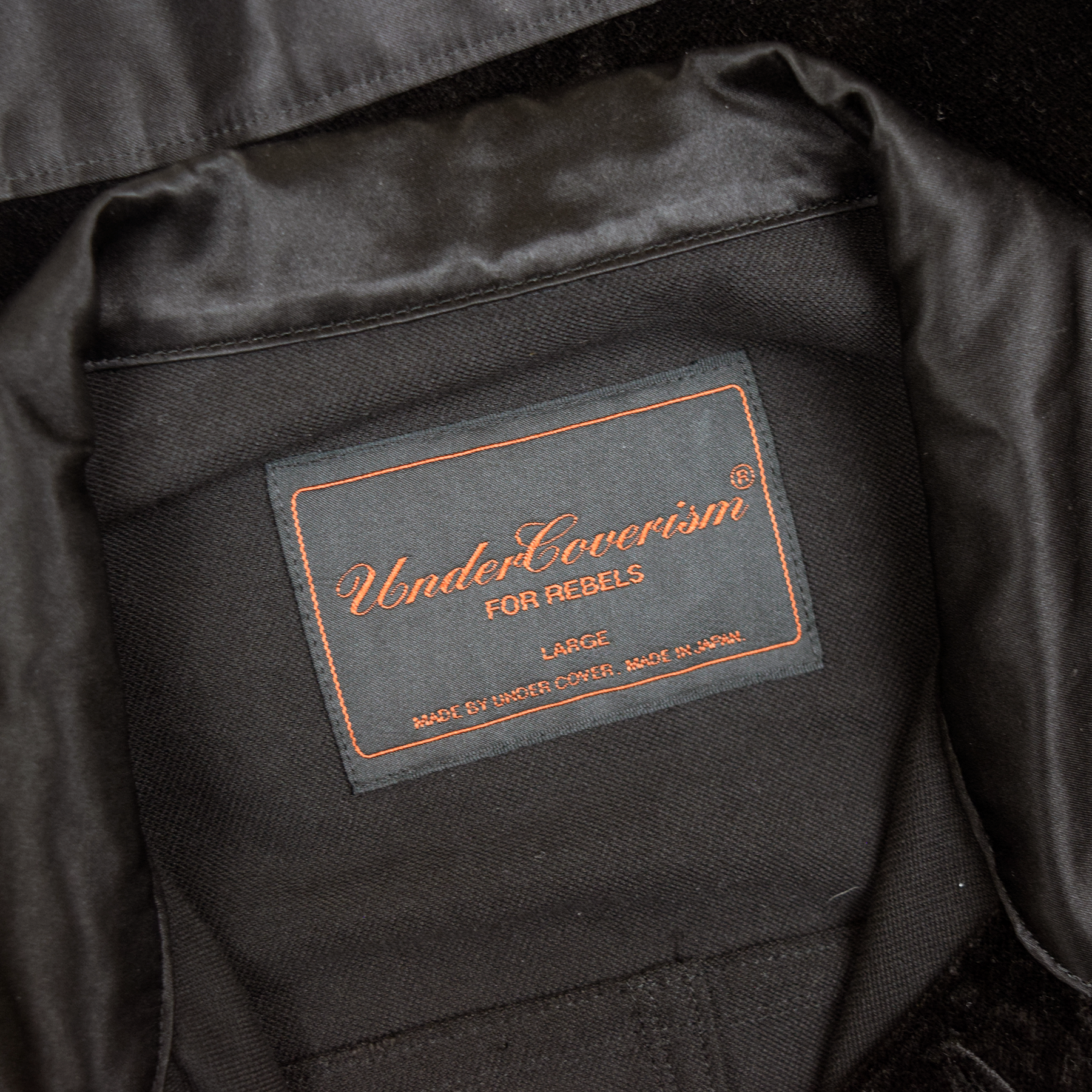 Undercover AW02 Witch's Cell Division Velvet Satin Trim Trucker Jacket