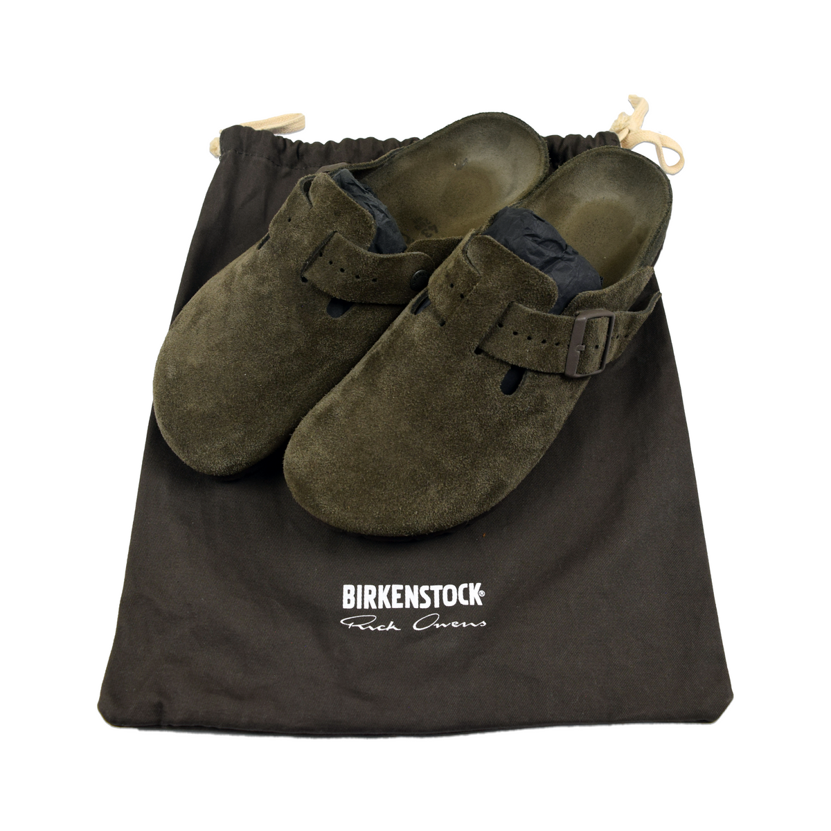 Rick Owens x Birkenstock Suede Boston Extro Sandals