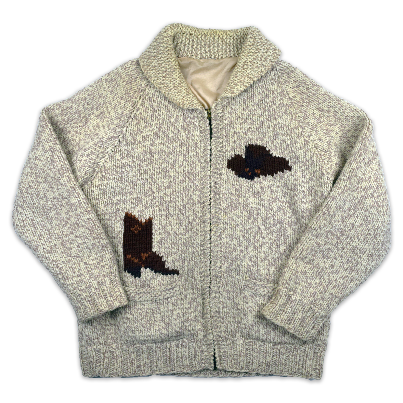 Vintage 1950s Cowboy Cowichan Handwoven Sweater