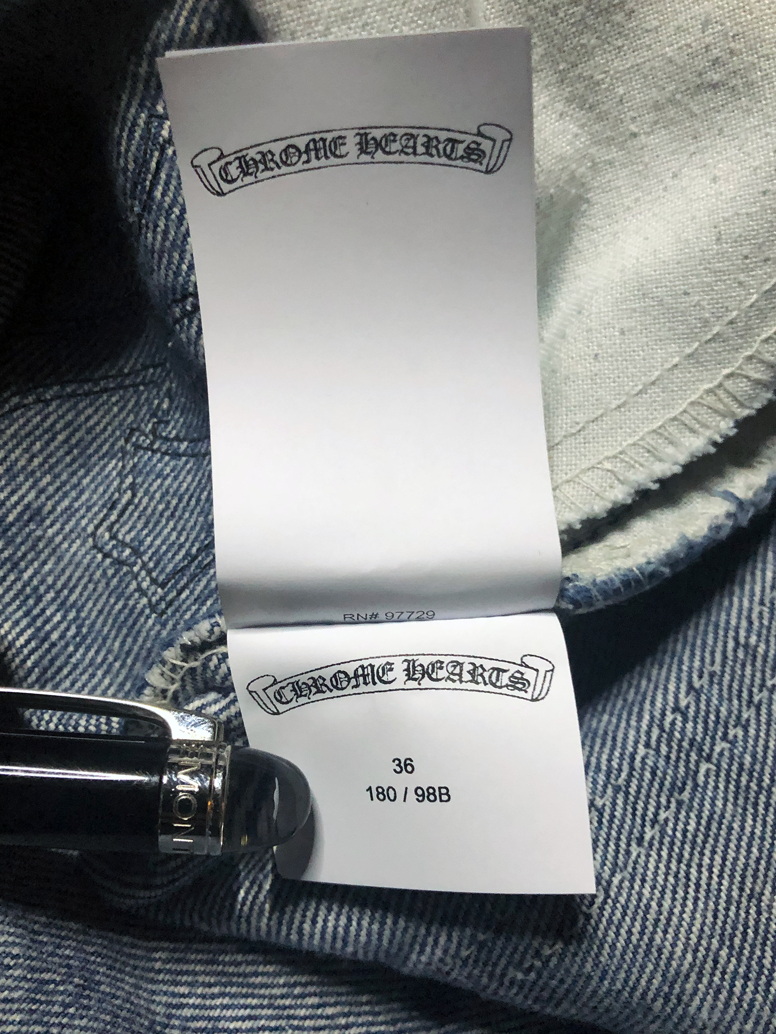 Chrome Hearts Cross Patch Denim Orange Tab 517s
