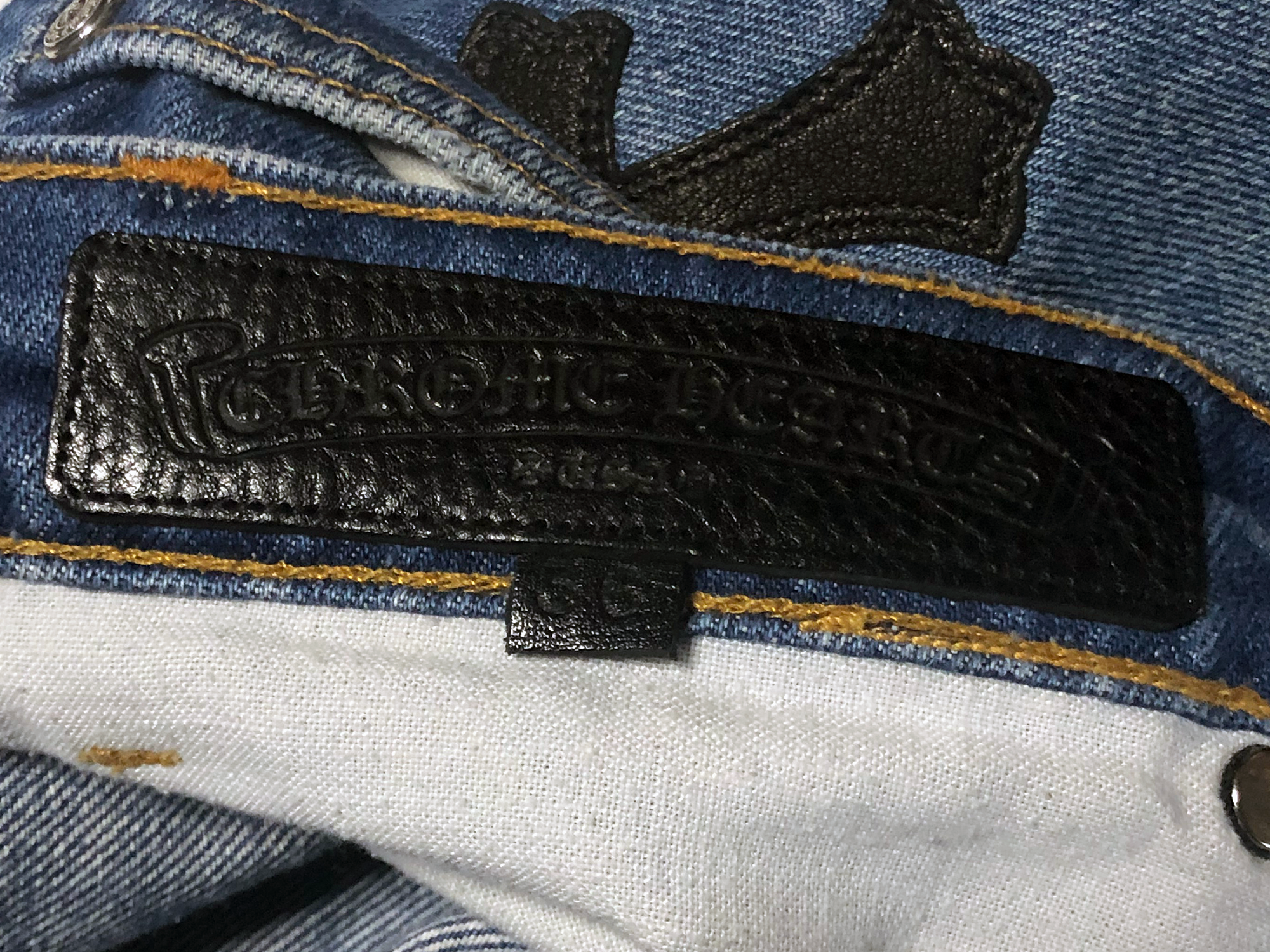 Chrome Hearts Cross Patch Denim Orange Tab 517s