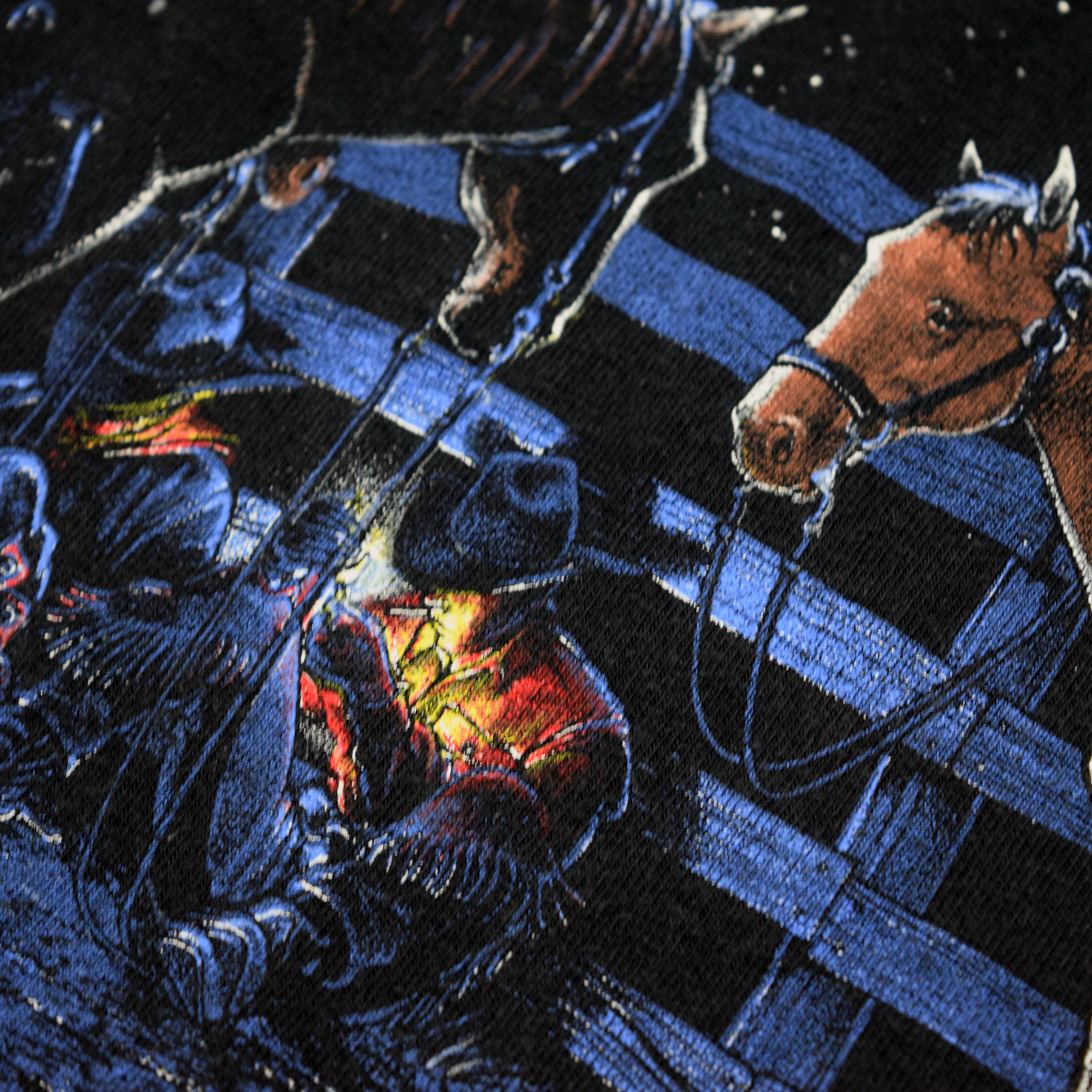 Vintage 1993 Wyoming Cowboy Camp Nature Scene Tee