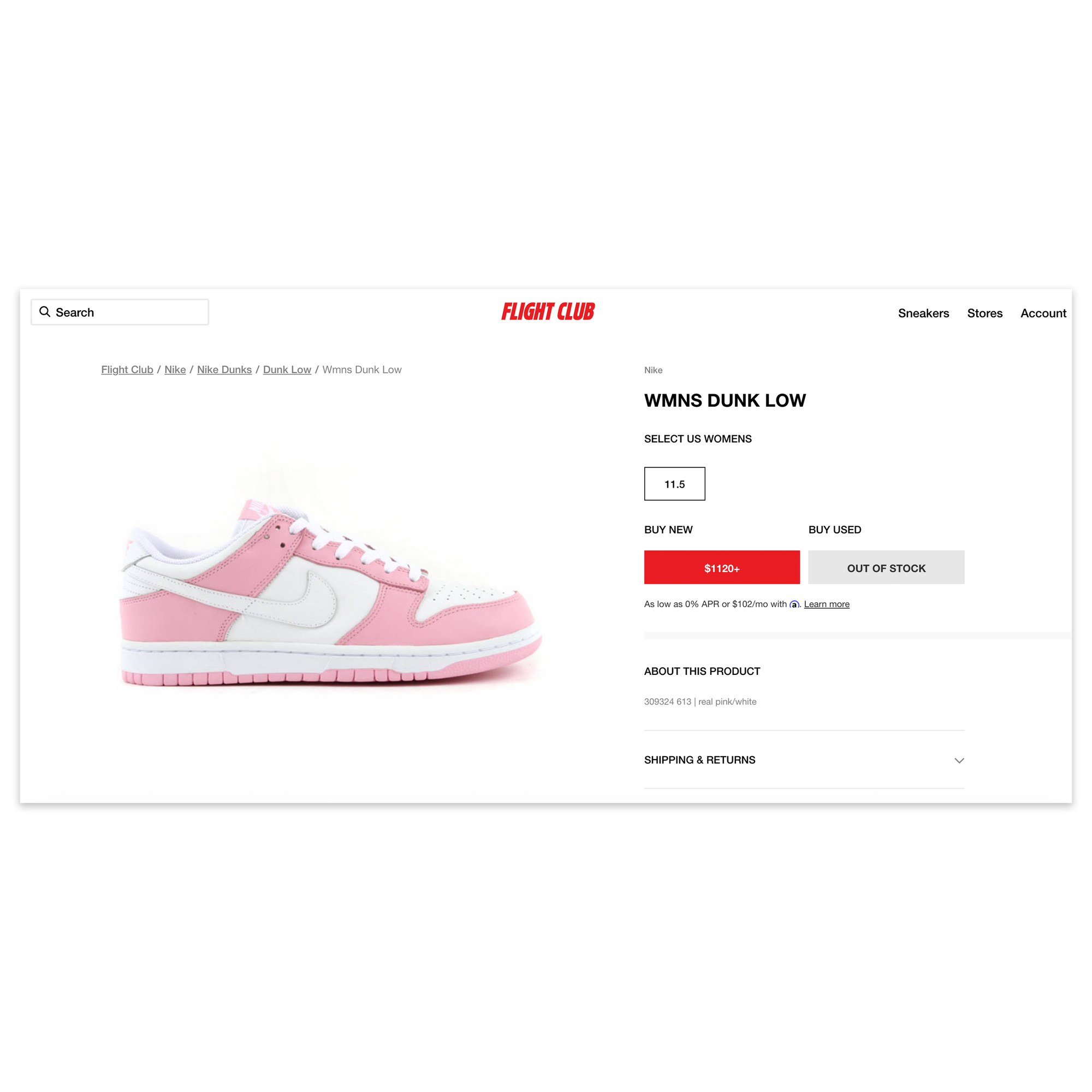Nike 2005 'Real Pink' Dunk Lows (Size 9)