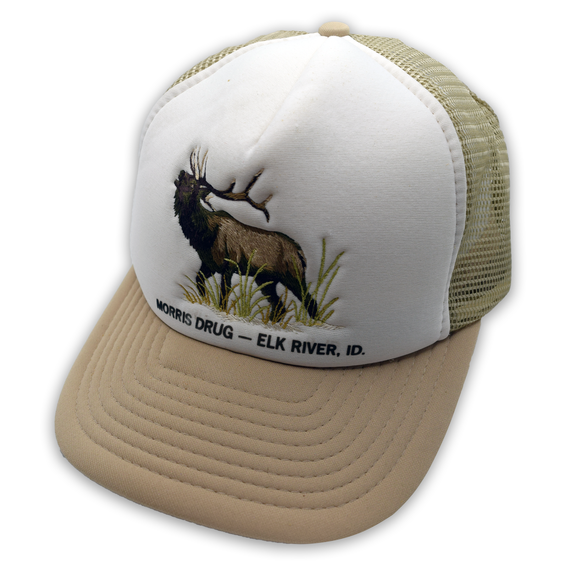 Vintage Embroidered Elk Trucker Hat