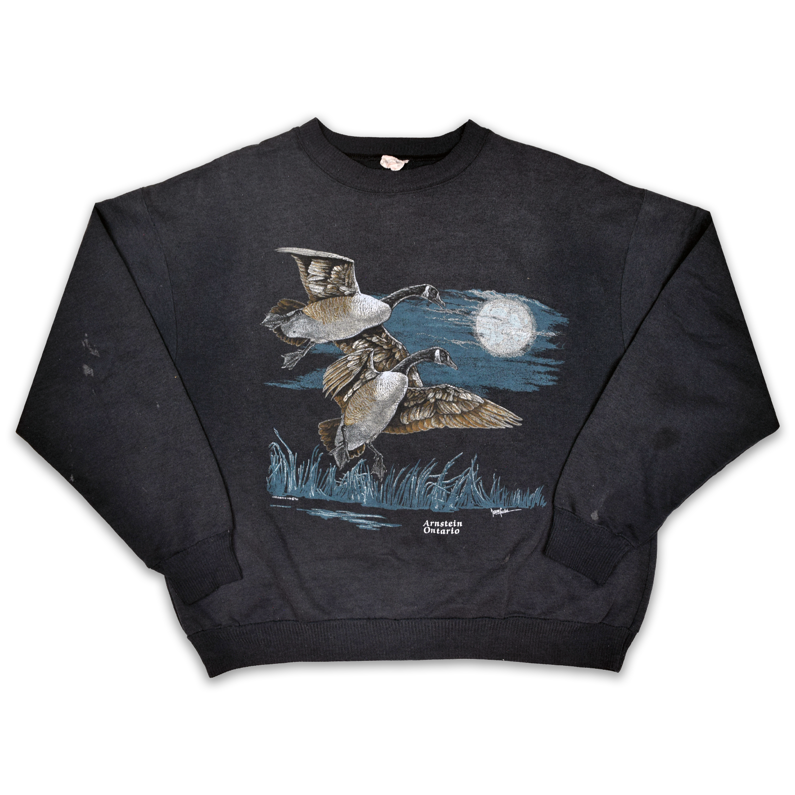Vintage 1990 Canadian Geese Harlequin Crewneck