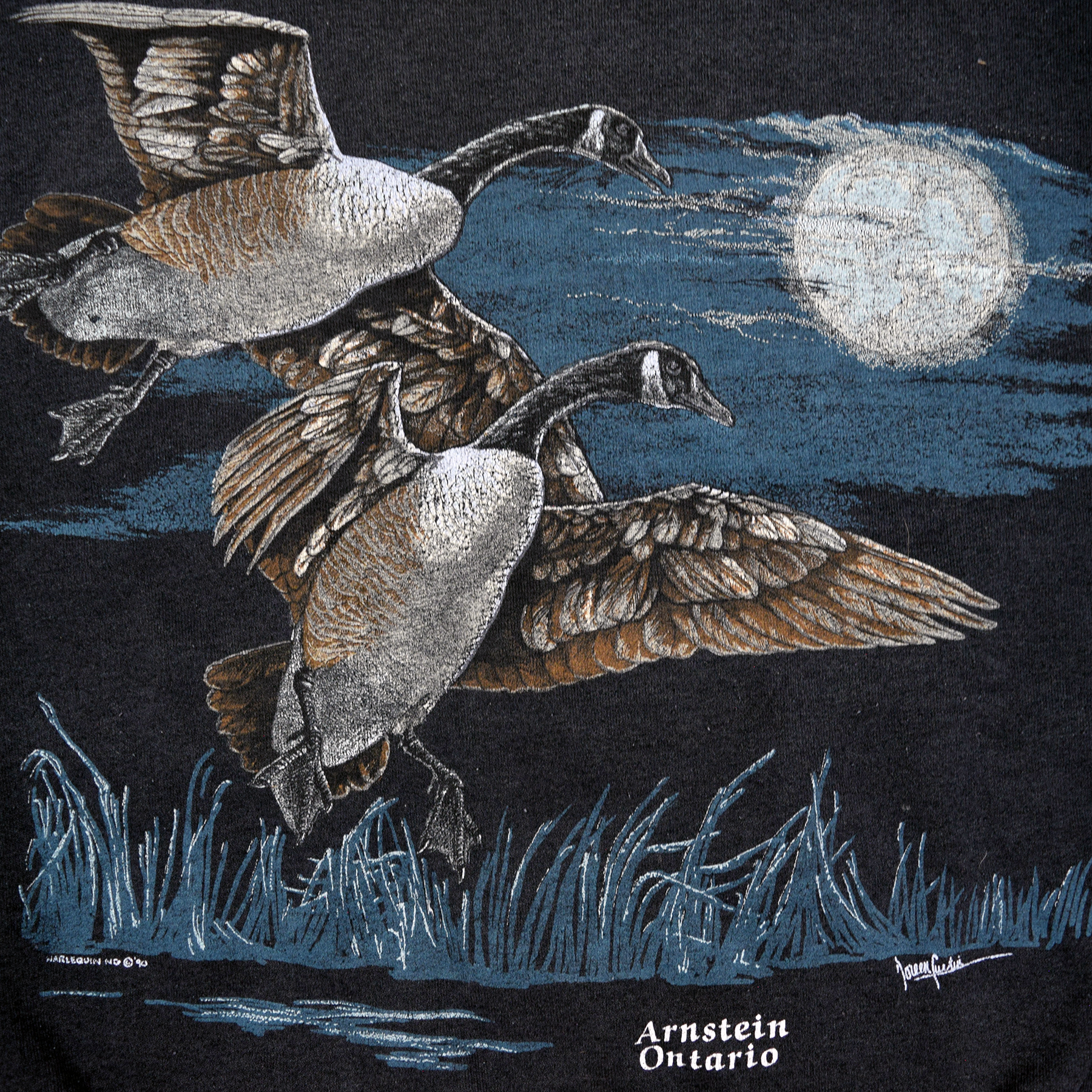 Vintage 1990 Canadian Geese Harlequin Crewneck