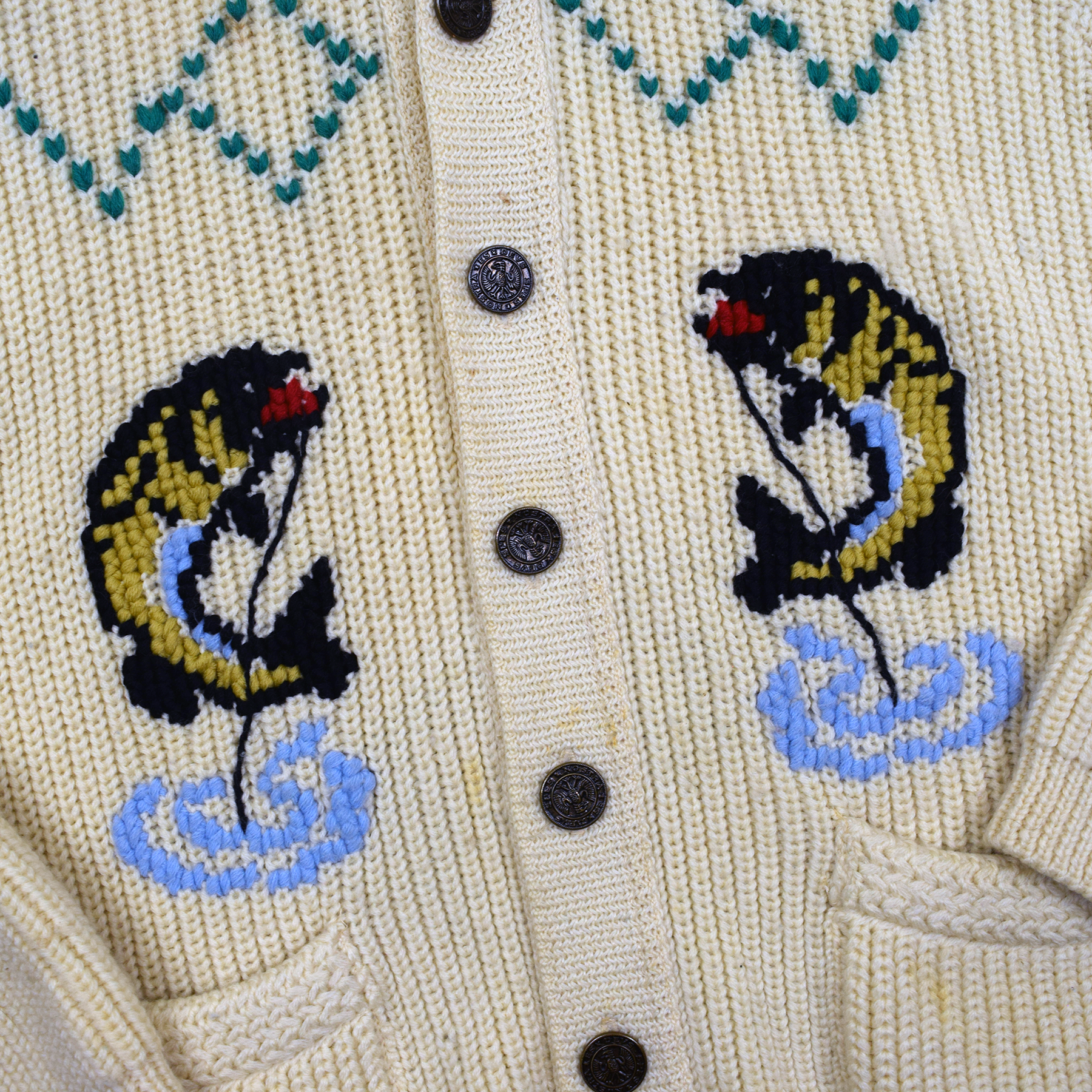 Vintage 1960s Fishing Knit Cowichan Sweater