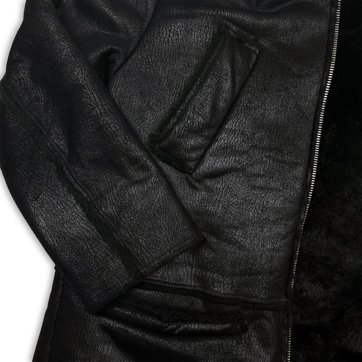 Gosha Rubchinskiy Faux Fur Leather Jacket