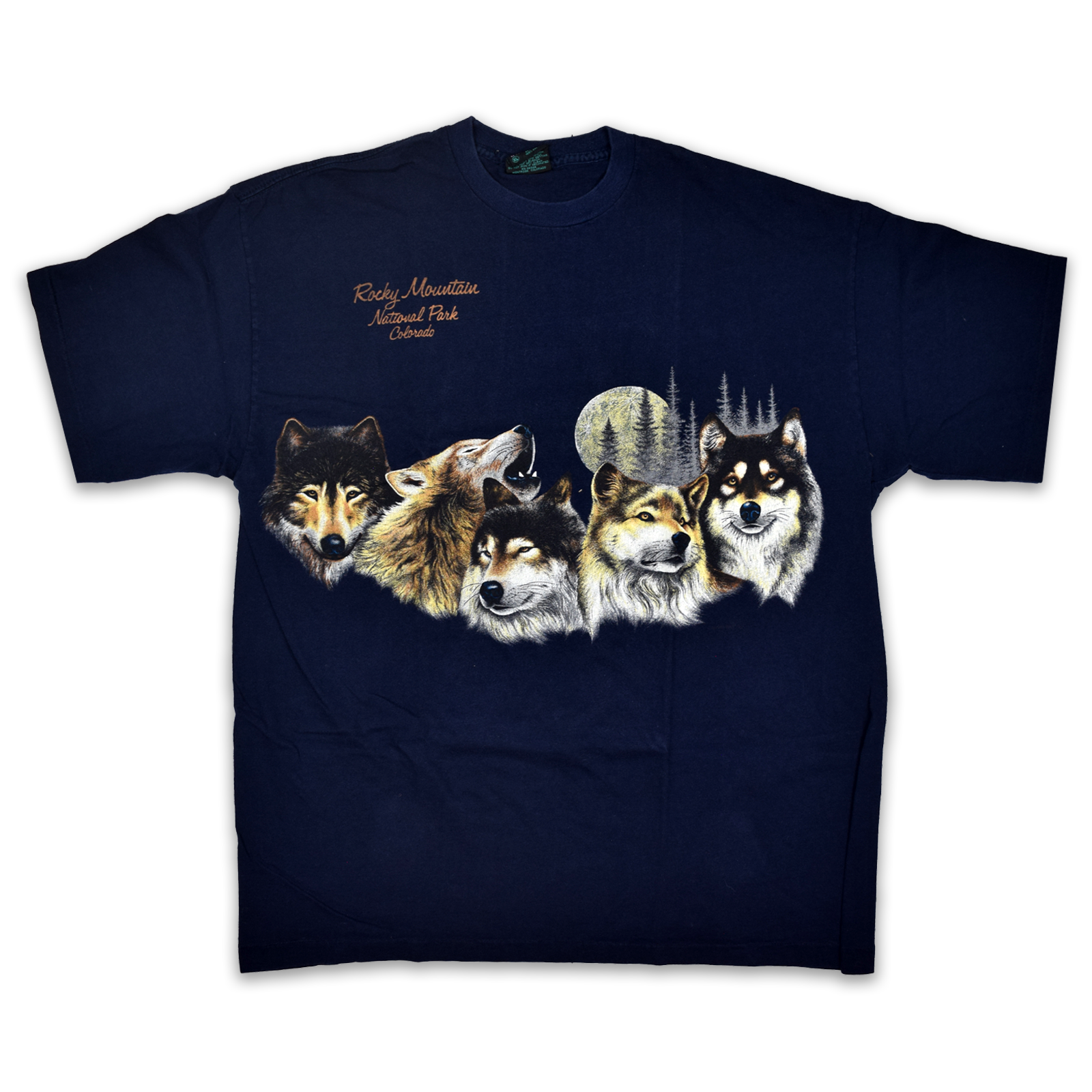 Vintage 1990s Rocky Mountain National Park Wolf Tee