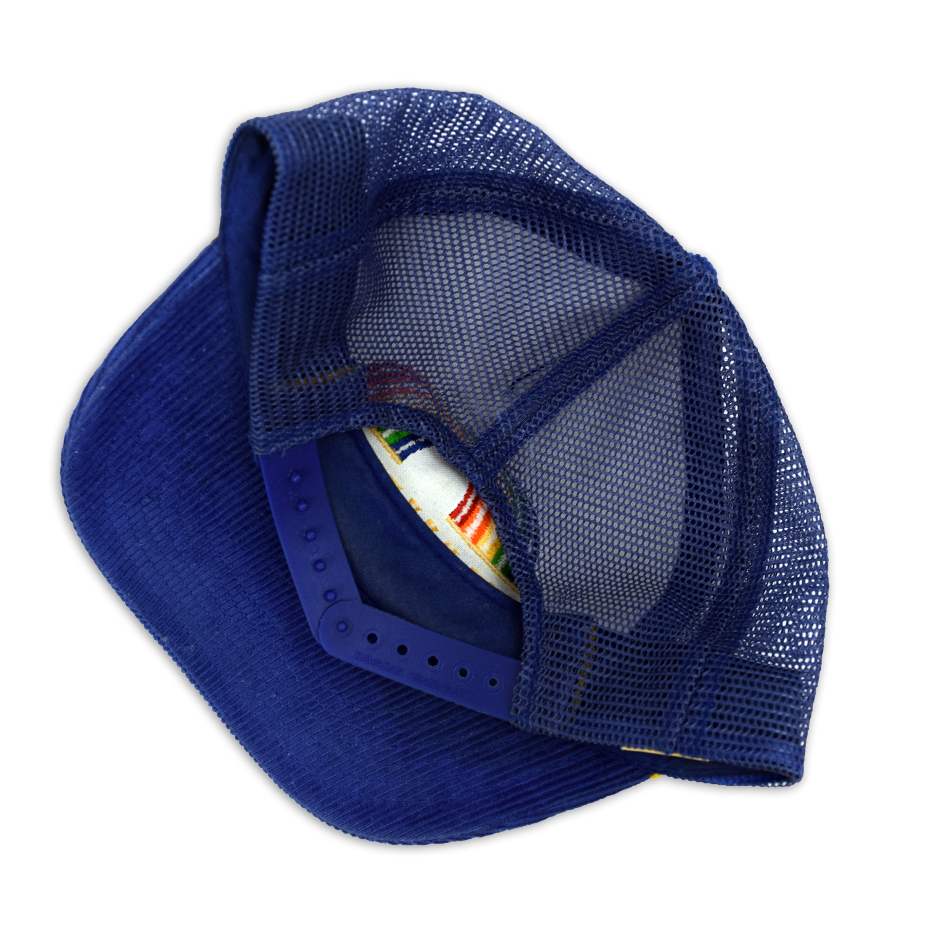 Vintage 1990s Hawaii Rainbow Corduroy Trucker Hat