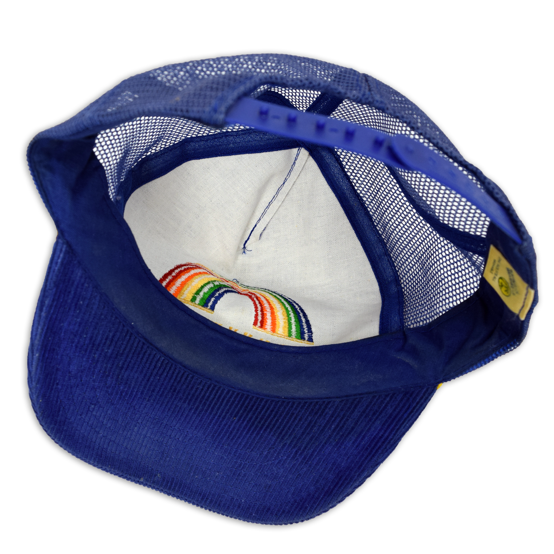 Vintage 1990s Hawaii Rainbow Corduroy Trucker Hat
