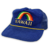 Vintage 1990s Hawaii Rainbow Corduroy Trucker Hat