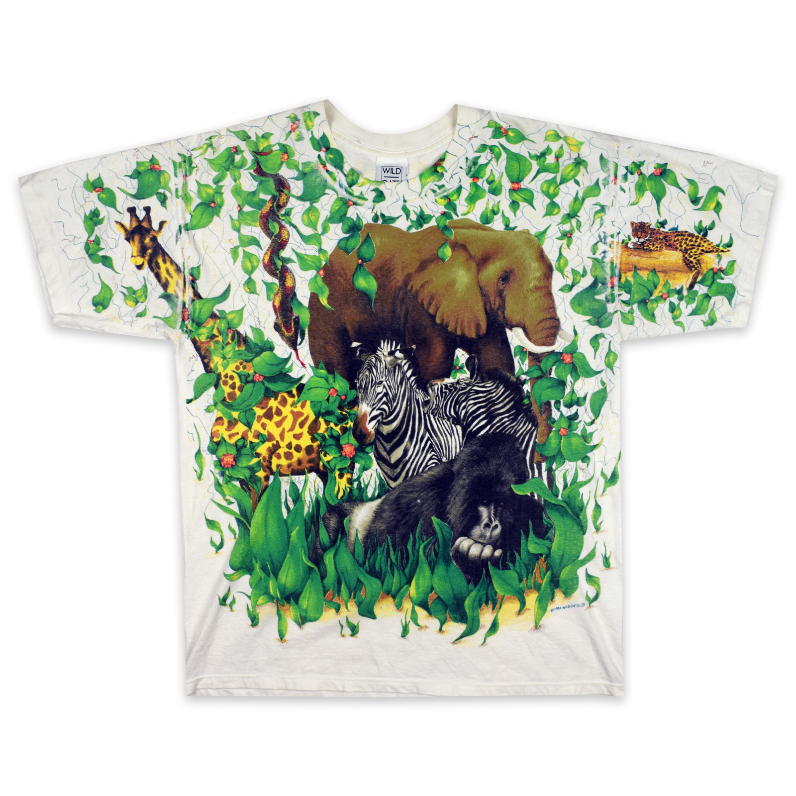 Vintage 1992 Animal Jungle Safari AOP Tee Shirt