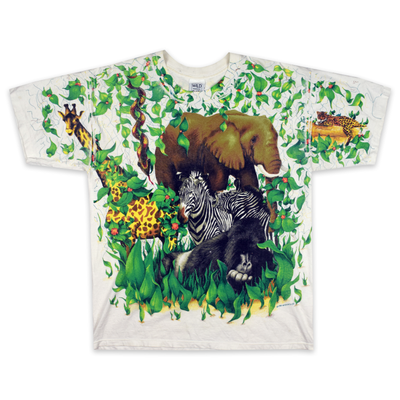 Vintage 1992 Animal Jungle Safari AOP Tee Shirt