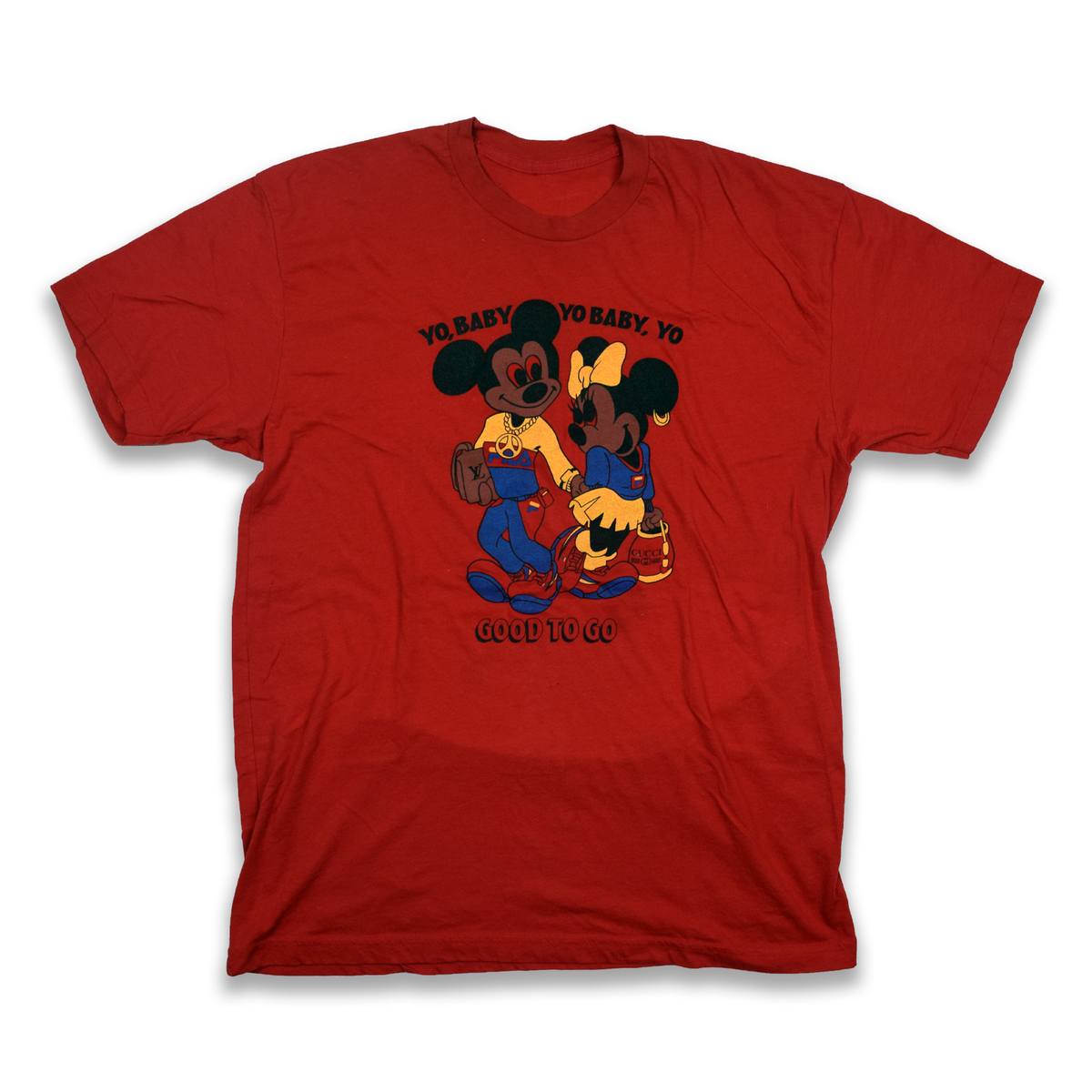 Vintage 1990s Bootleg Mickey Yo Baby Yo Gucci Tee