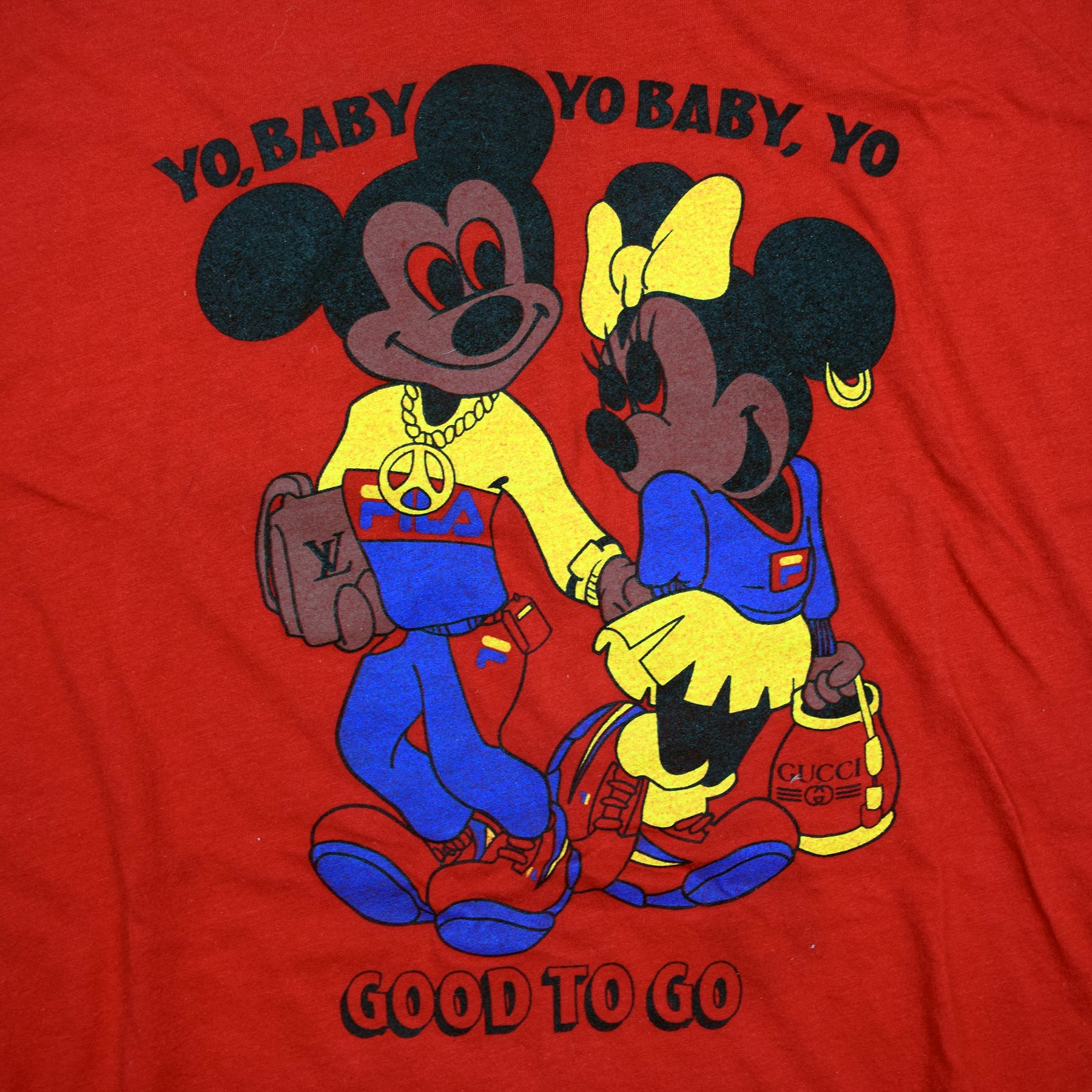 Vintage 1990s Bootleg Mickey Yo Baby Yo Gucci Tee