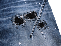 Number (N)ine AW01 'Standard' Sashiko Patchwork Paint Splattered Denim