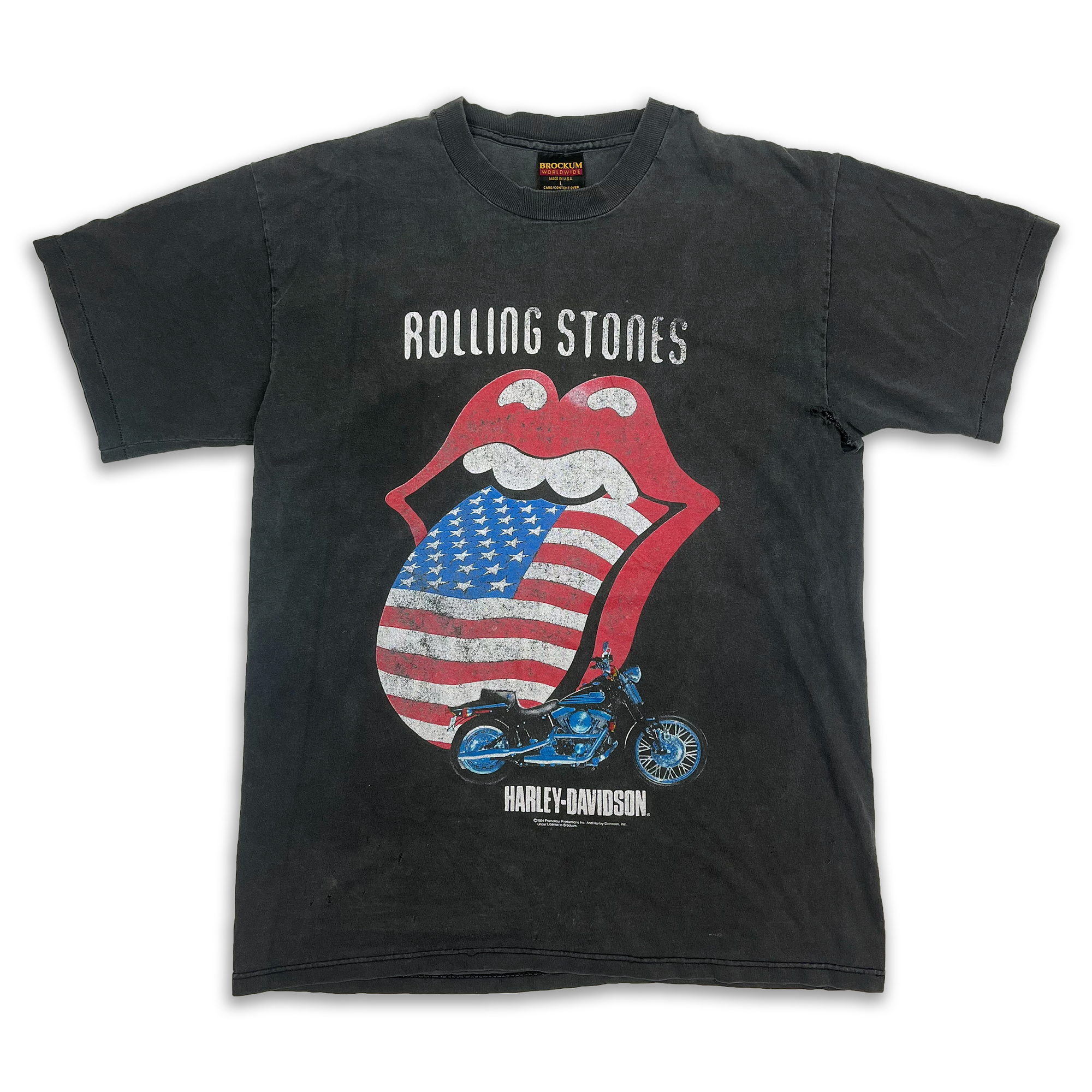 Vintage 1994 Rolling Stones Harley Davidson Brockum Tee