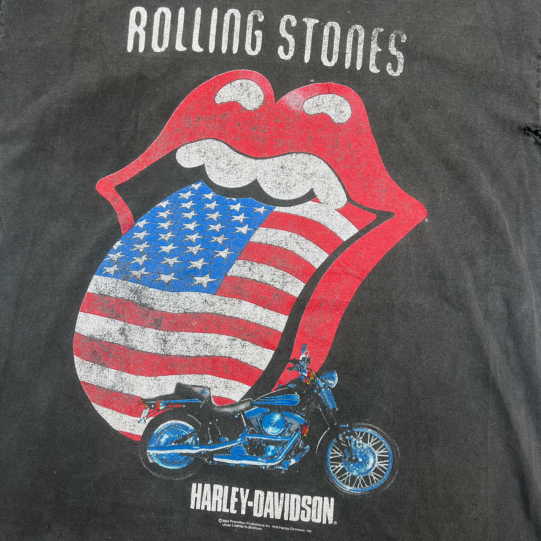 Vintage 1994 Rolling Stones Harley Davidson Brockum Tee