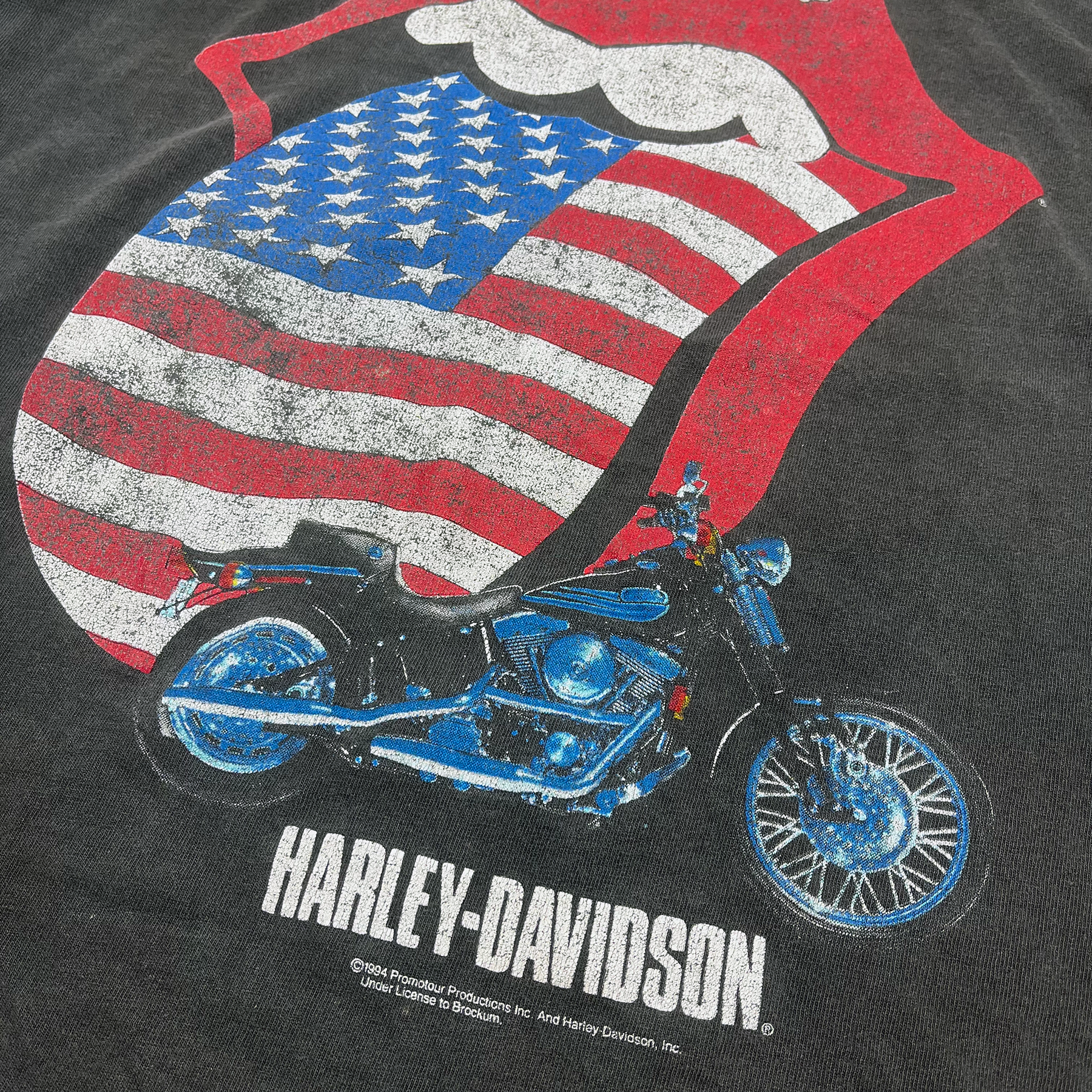 Vintage 1994 Rolling Stones Harley Davidson Brockum Tee