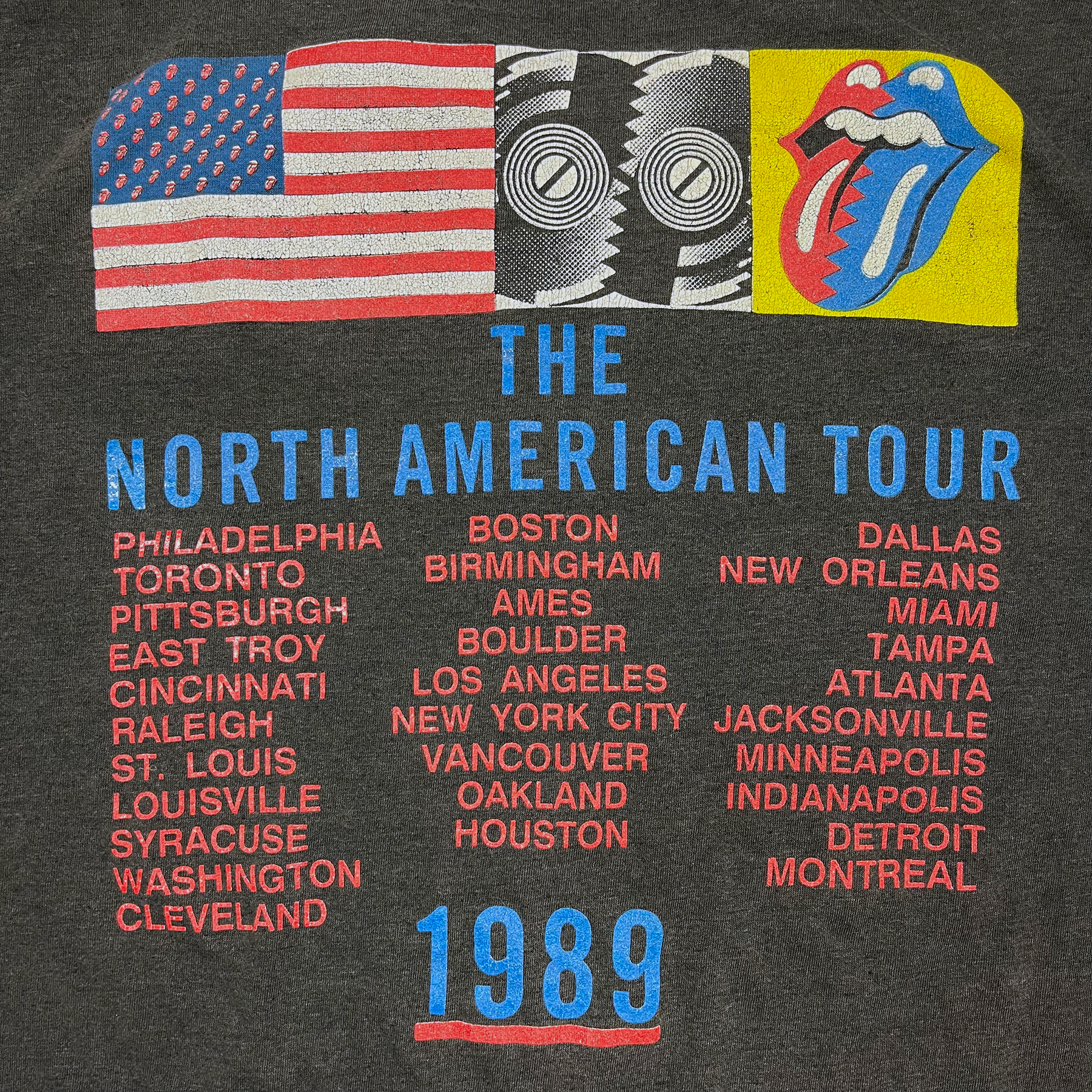 Vintage 1989 Rolling Stones Steel Wheels NA Tour Tee