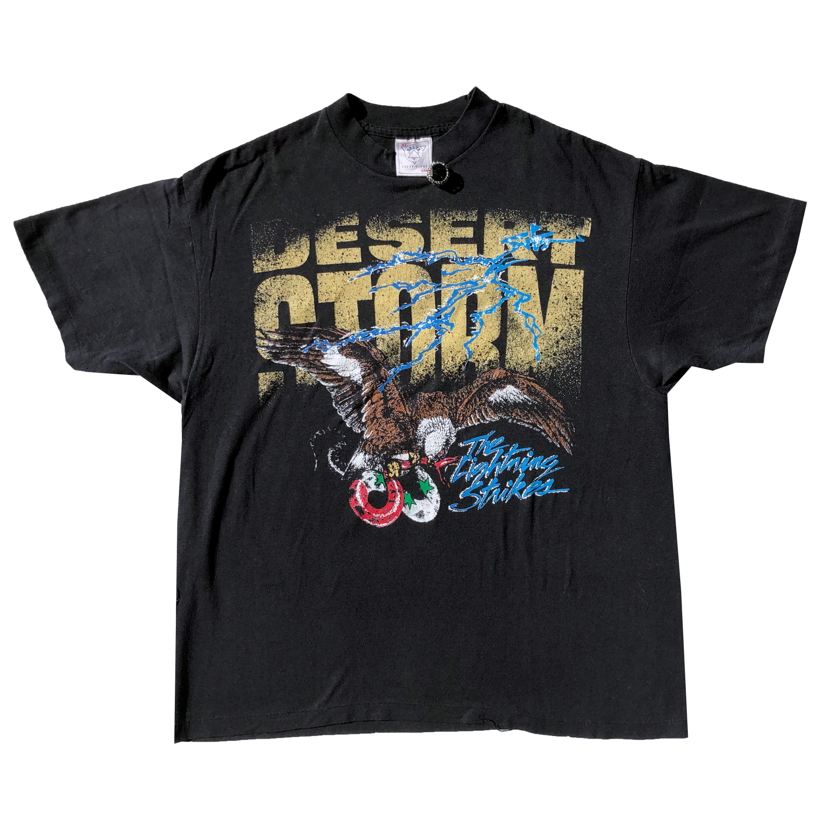 Vintage 1991 Desert Storm Lightning Strikes Tee