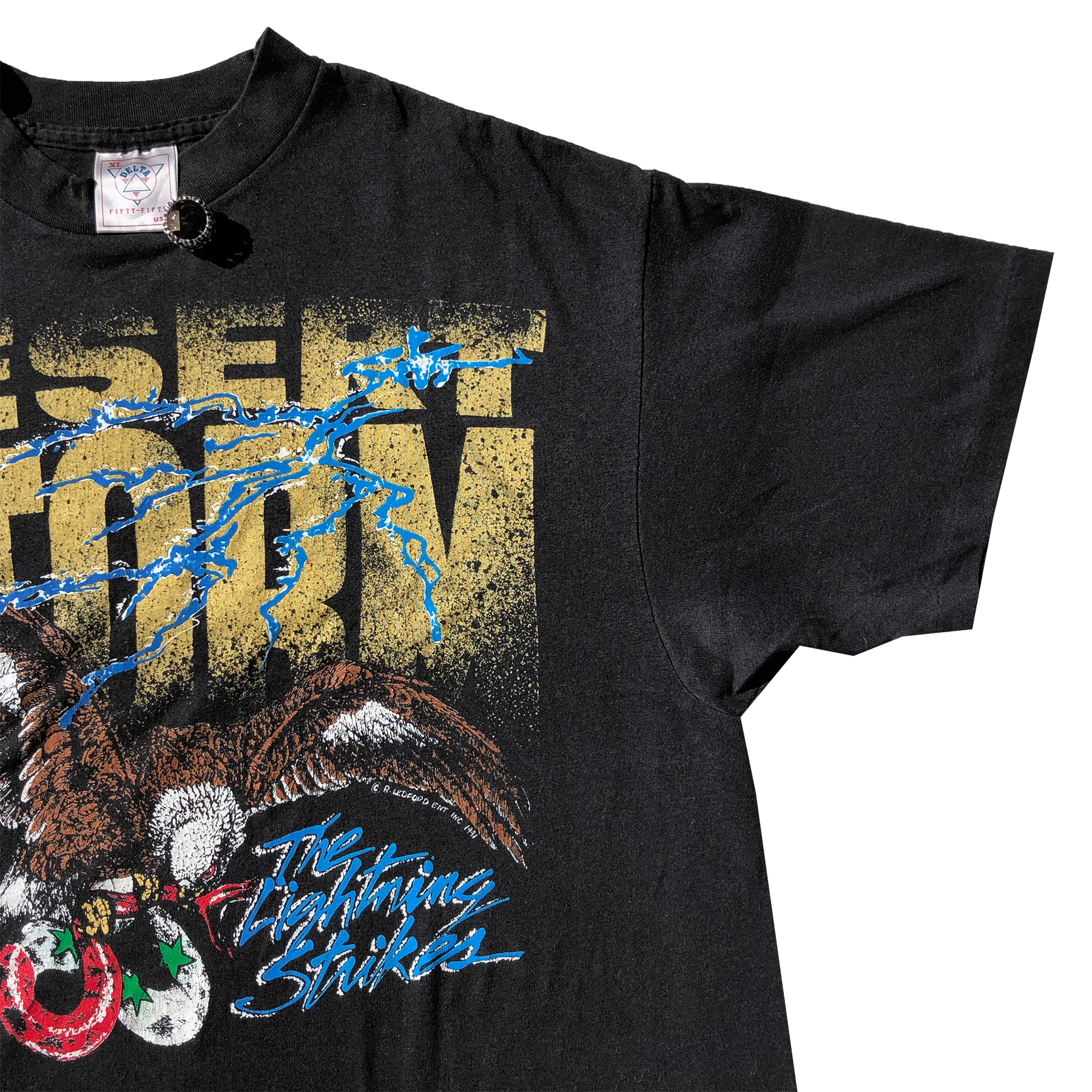Vintage 1991 Desert Storm Lightning Strikes Tee