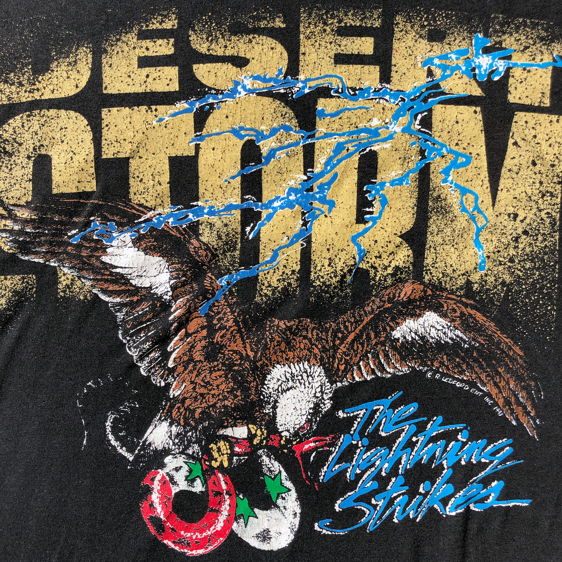 Vintage 1991 Desert Storm Lightning Strikes Tee