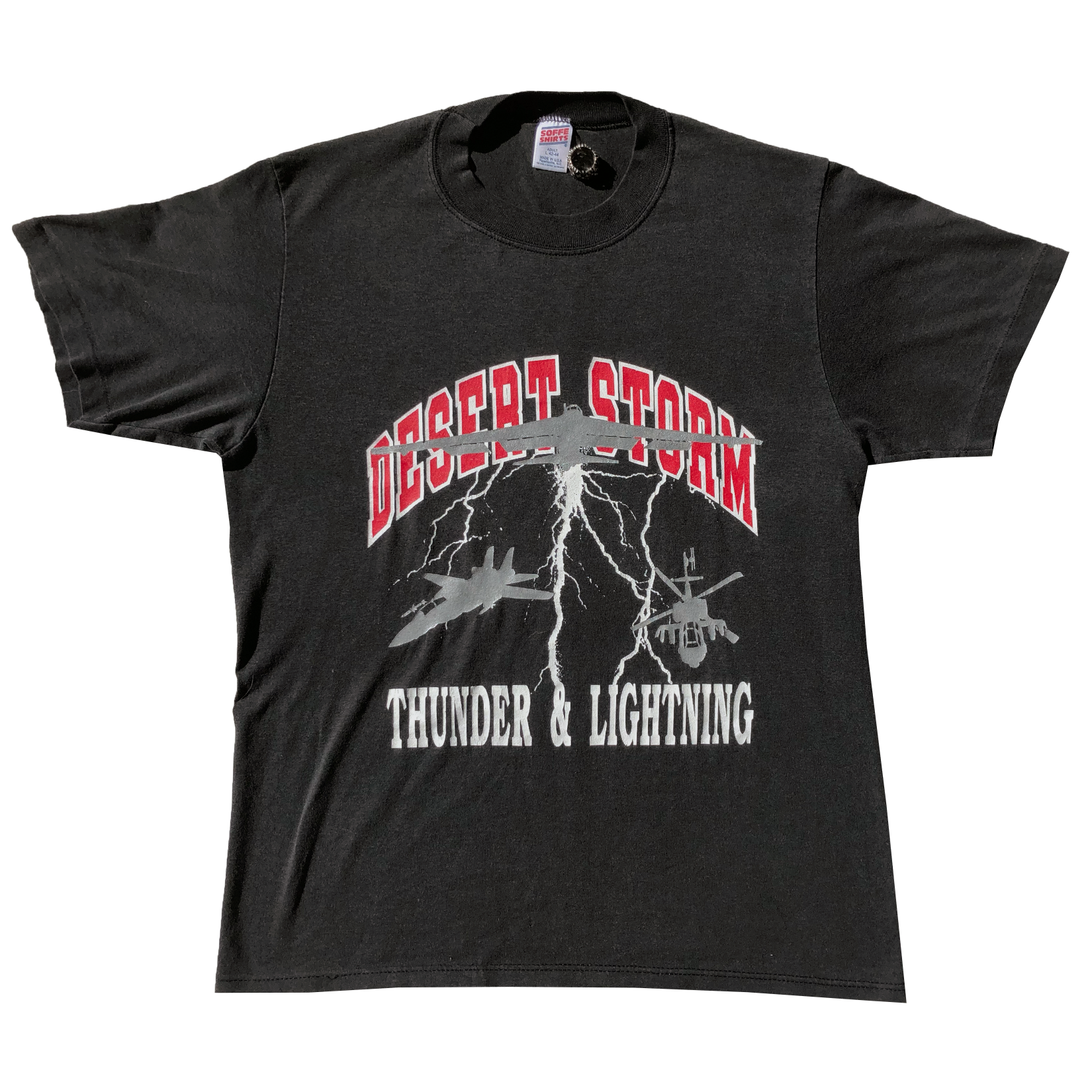 Vintage 1991 Desert Storm Thunder & Lightning Tee