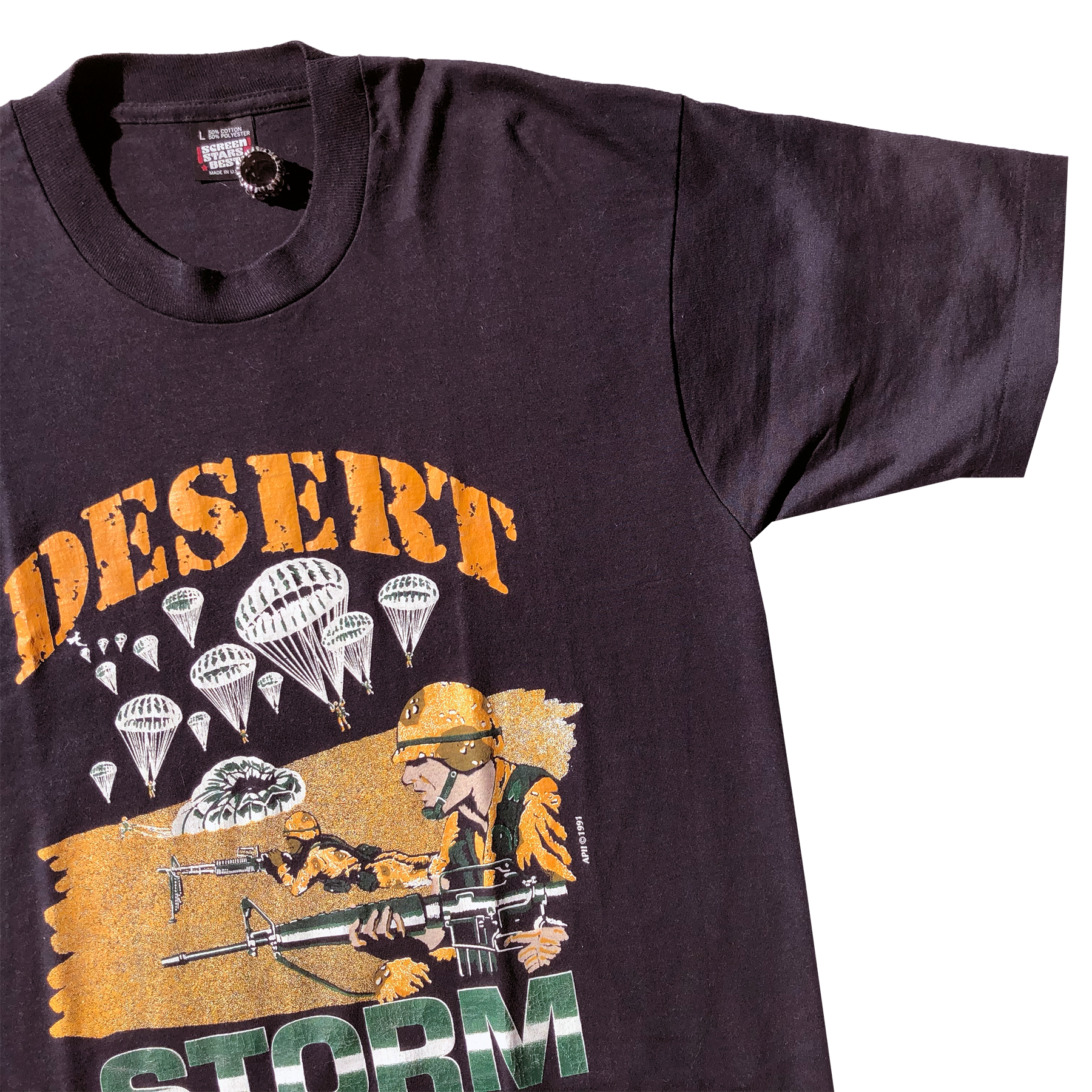 Vintage 1991 Desert Storm Paratrooper Army Tee