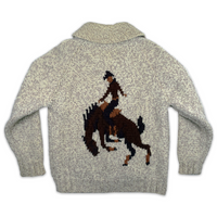 Vintage 1950s Cowboy Cowichan Handwoven Sweater